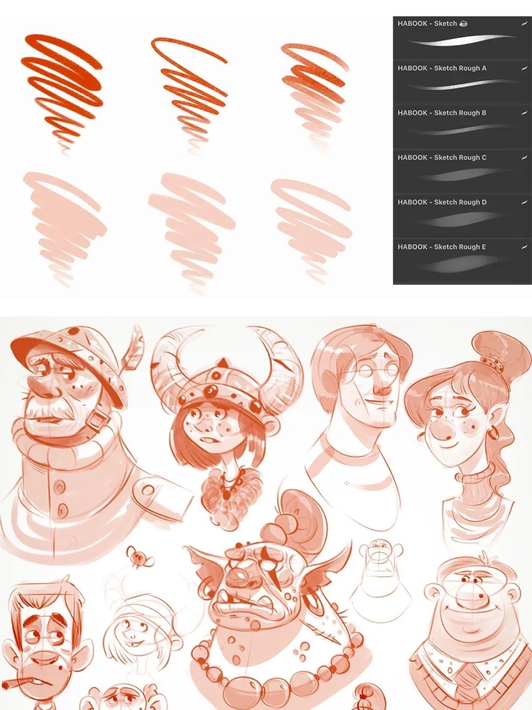 Procreate漫画铺色勾线笔刷